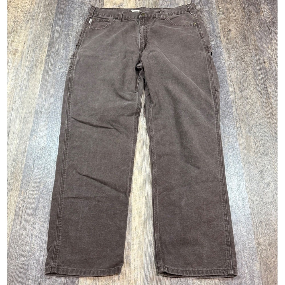 Carhartt Carpenter Pants Mens 38x32 (FITS 36x30) Brown B174 Relaxed Fit Canvas